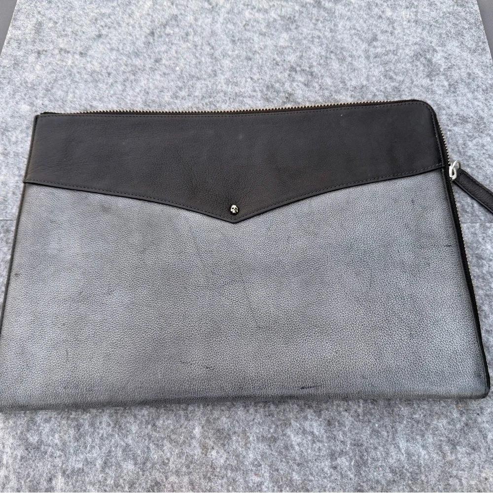Zadig & Voltaire leather laptop sleeve with skull detail